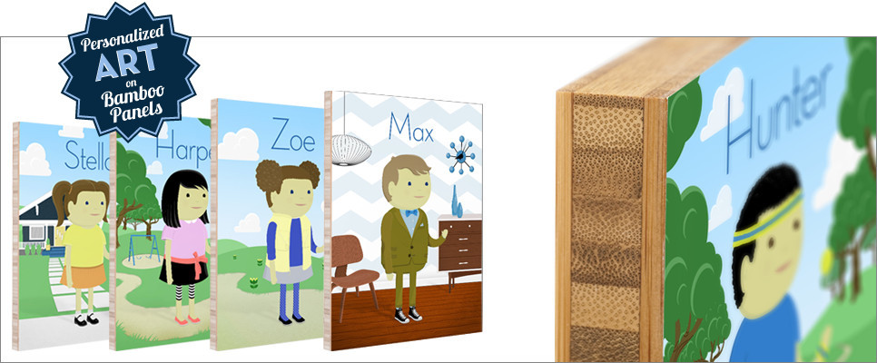 personalized bamboo portraits