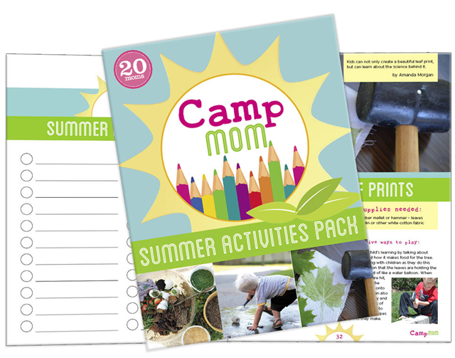 Camp Mom Summer eBook - 84 pages filled with over 60 activities, adventures, and tips for successfully making this summer one of your best.  Perfect for kids ages 2 - 9 yrs old.