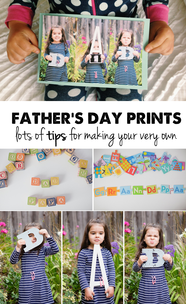 How to make a custom Father's Day photo print - be sure to read the whole post, there are some super clever ideas!