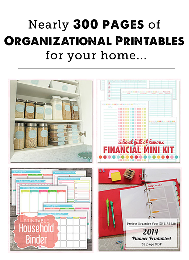 Organizational Printables Bundle Sale: Nearly 300 pages at 85% Off – 1 ...