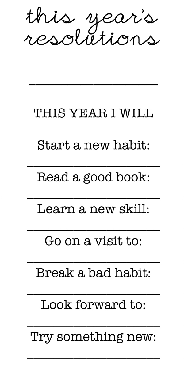 Betty Vasquez Free Printable Resolutions Worksheets For The Whole Family